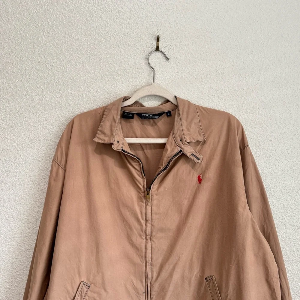 VTG‎ Polo Ralph Lauren Harrington Jacket Tan Beige Old Money 90s Preppy Worn In